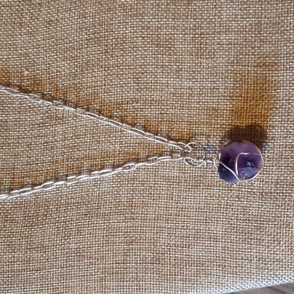 Amethyst natural with 925 filled oval chain - Picture 2 of 6